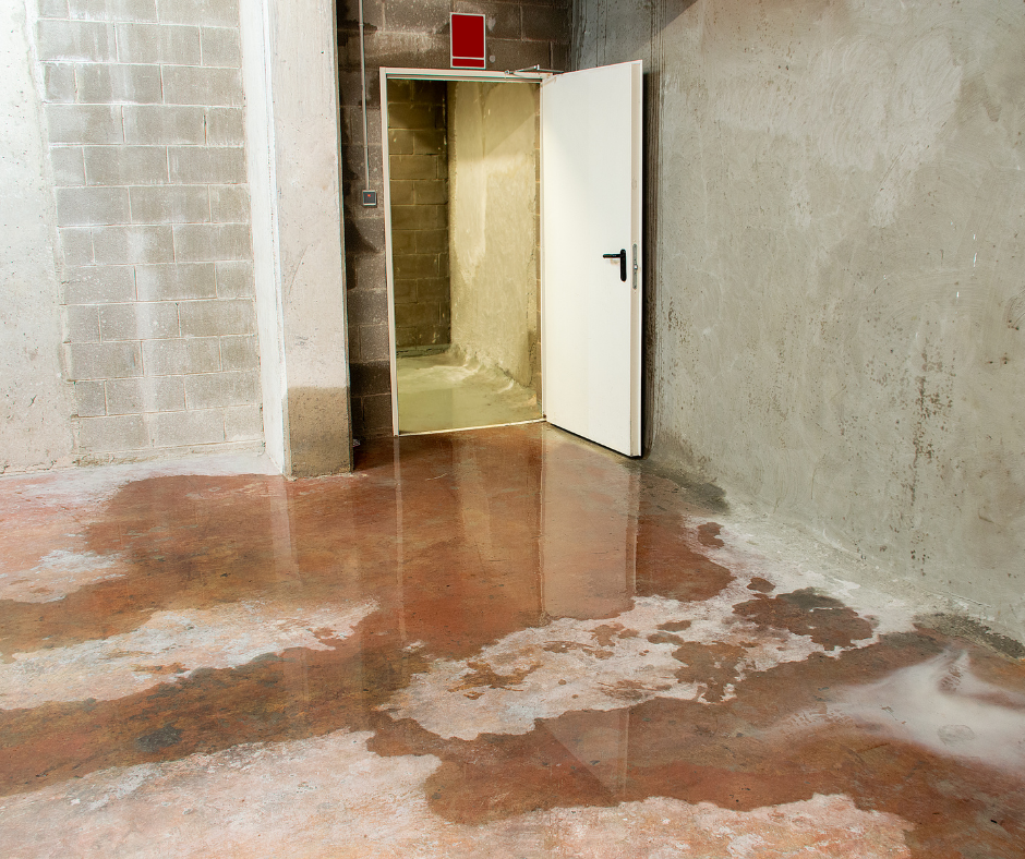 Water leaked on Cement Floor